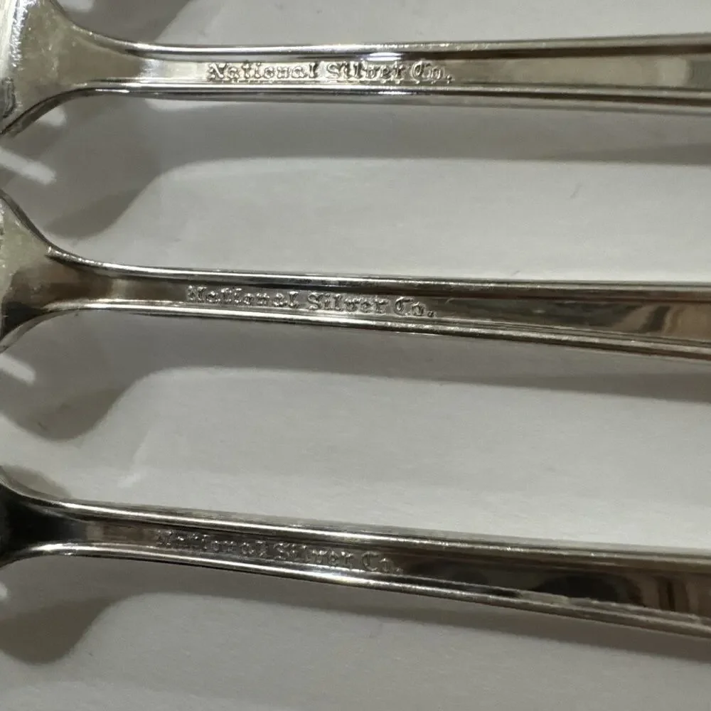 Set of 8 Cocktail Forks - National Silver Co Inauguration Silverplate